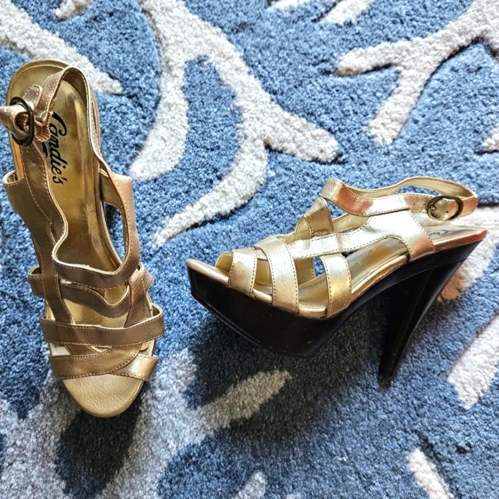 Y2K Gold Vintage Candies Highheels